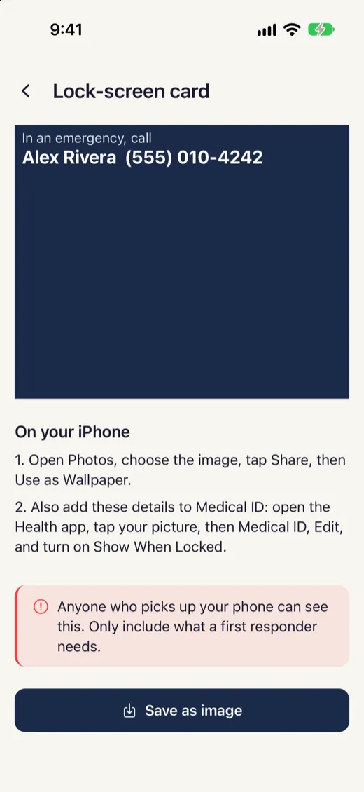 A preview of the lock-screen card